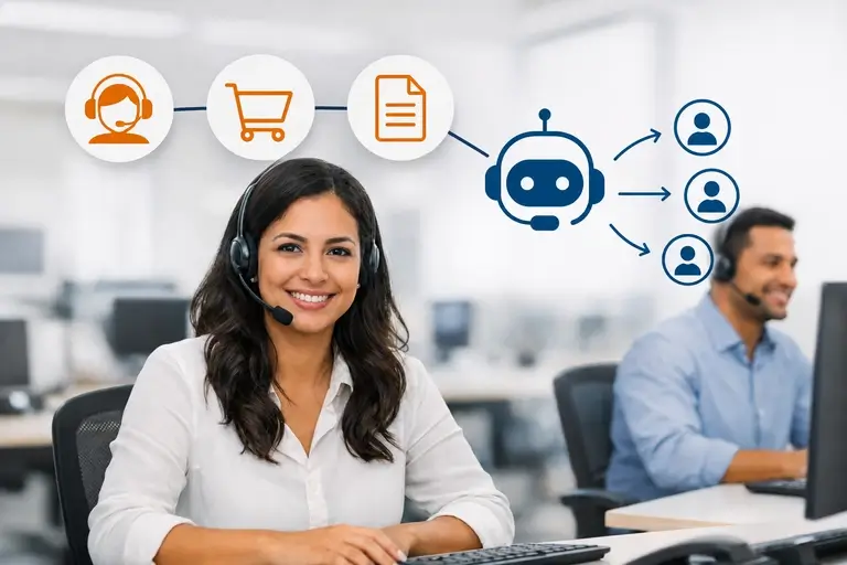 URA com Inteligência Artificial roteando chamadas por intenção