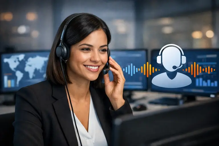 Agente de Voz em operação de atendimento telefônico 24x7