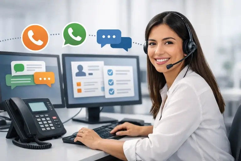Atendimento Telefônico Inteligente conectado a WhatsApp e CRM