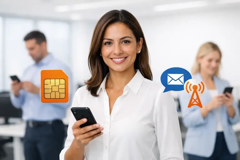 Chip Celular com voz dados móveis e SMS em central corporativa