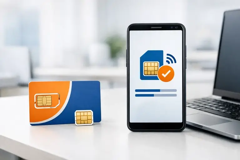 Cartão SIM Empresarial e eSIM em aparelhos corporativos compatíveis