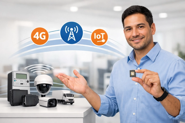 Chip IoT compatível com 4G, 5G, NB-IoT, LTE-M e CAT-M1