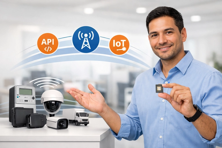 SIM card IoT integrado por API com relatórios de consumo