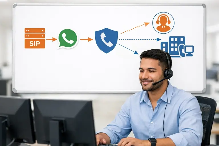 Tronco SIP WhatsApp para roteamento, SBC e contact center
