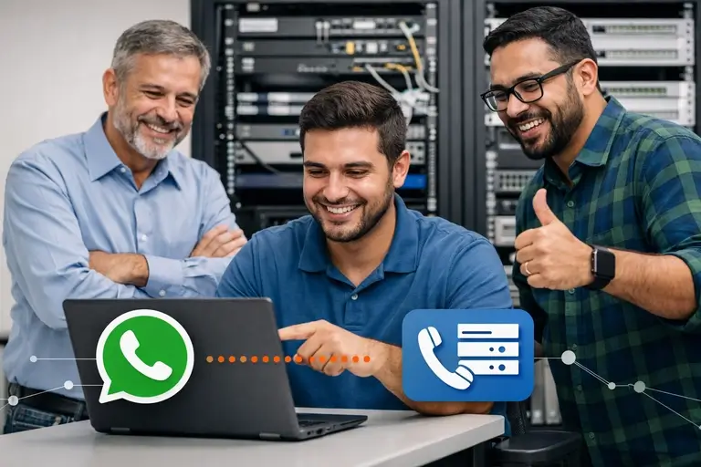 Integração de Chamadas do WhatsApp com PABX em central corporativa