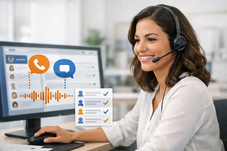Chamadas de Voz do WhatsApp para Empresas com histórico unificado