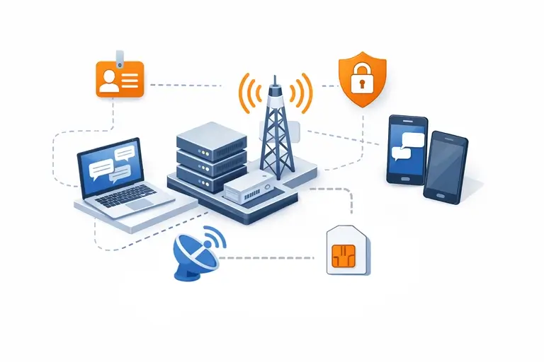 Arquitetura de SMS A2P com shortcode e rotas móveis