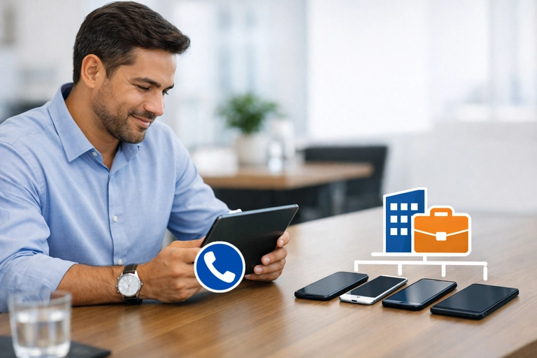 Plano de Celular Empresarial em dashboard de linhas no CNPJ