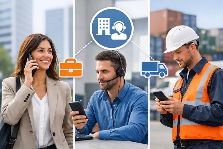 Telefone Celular conectando equipes de vendas e logística