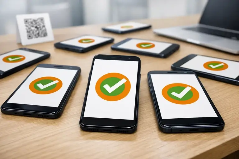 eSIM Empresarial ativado por QR Code em múltiplos celulares corporativos
