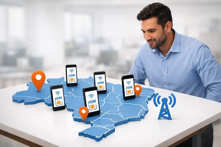 Chip Virtual com Gestão Centralizada em painel corporativo de linhas