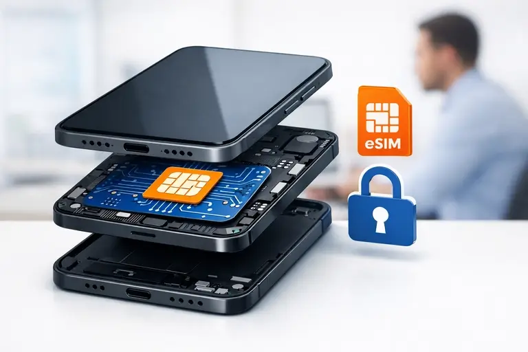 Chip Virtual Empresarial validado por EID e IMEI em dispositivo compatível