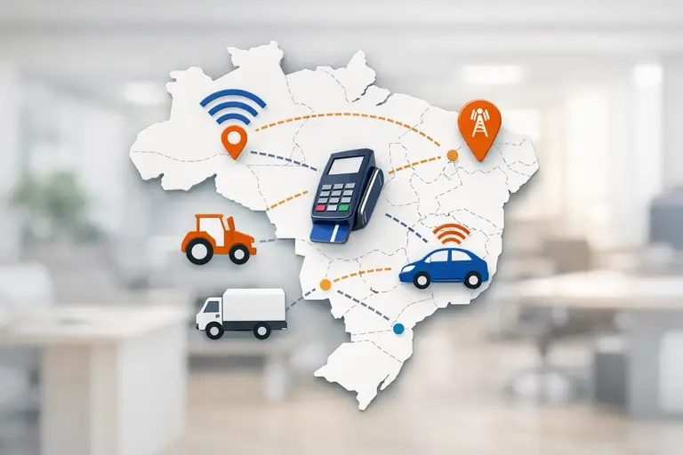 Mapa do Brasil para cobertura de Conectividade eSIM IoT