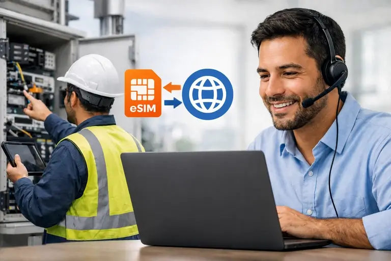 Mapa de Conectividade eSIM IoT multioperadora por região