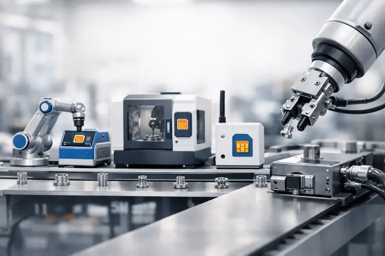 Linha de produção com eSIM Corporativo para Máquinas conectadas