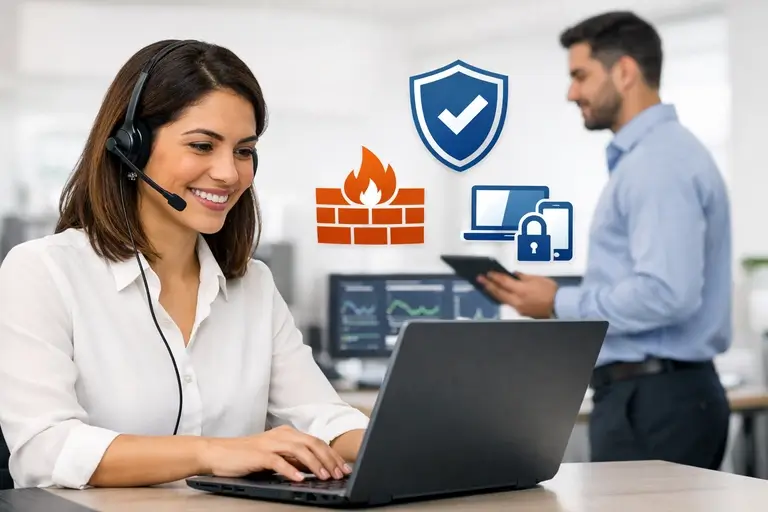 Profissional usando Linha SIP para Softphone com rede segura