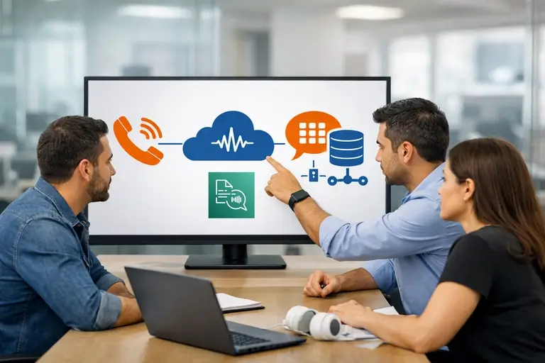 Equipe conectando SIP Trunk para Amazon Polly a uma URA corporativa
