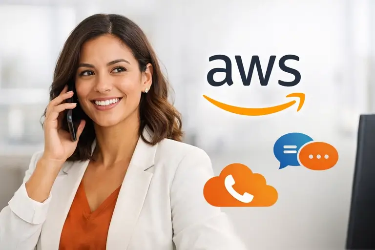 Equipe usando SIP Trunk para AWS em central de atendimento corporativa