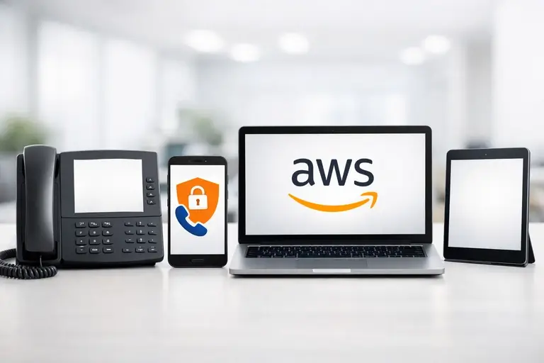 Arquitetura do Link de Voz para Amazon Web Services com SBC e nuvem