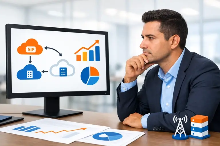 Gestor analisando custos da Interconexão SIP entre Redes