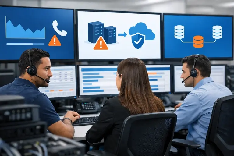 Gateway de Voz para Gemini API com equipe monitorando chamadas e contingência