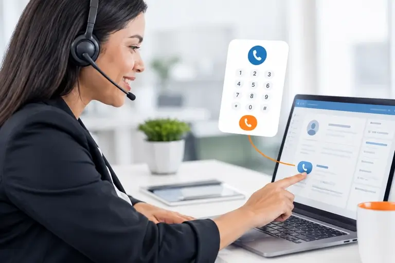 Click-to-Call no Agendor acionado pelo cadastro comercial