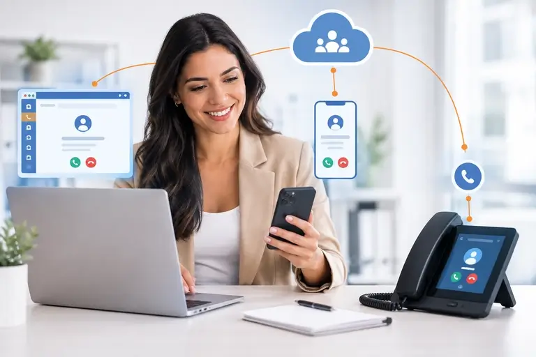 Chamadas pelo CRM Bitrix24 em navegador, softphone e telefone IP