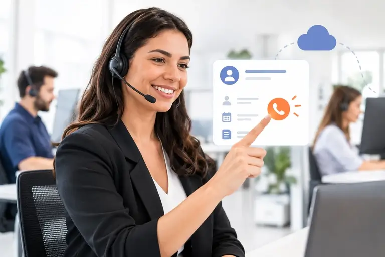 Click-to-Call no Bitrix24 usado por equipe comercial no CRM