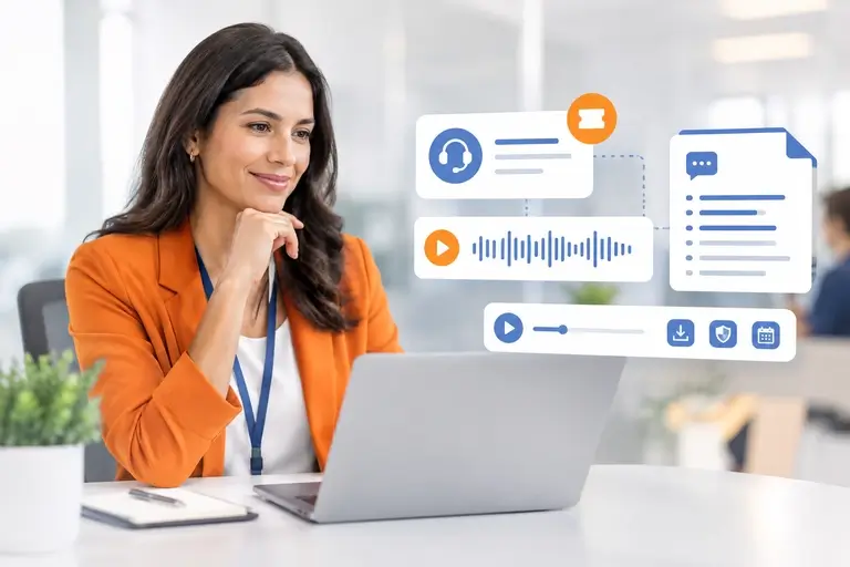 Chamadas Integradas ao Service Desk com gravação e transcrição