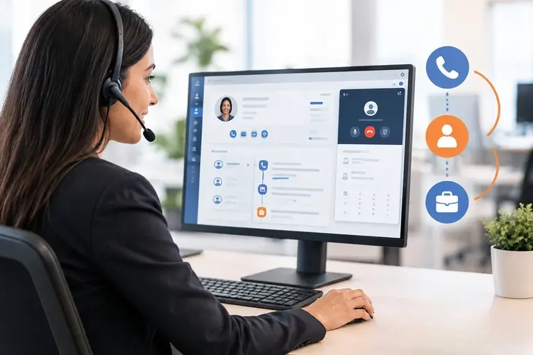 CTI para HubSpot Smart CRM com painel telefônico incorporado