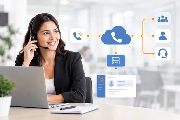Integração SIP HubSpot com PABX virtual, filas e roteamento