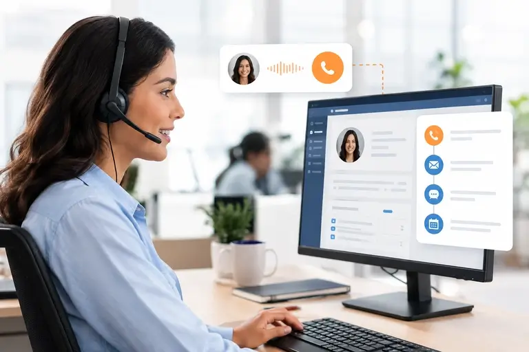 Telefonia para HubSpot identificando cliente durante chamada no CRM