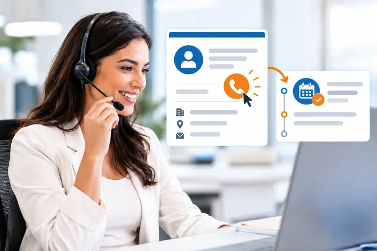 Click-to-Call no Sales Hub iniciando ligação pelo registro do lead