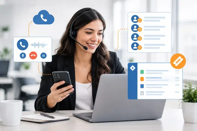 Chamadas para Service Desk Jira com softphone e fila de retorno