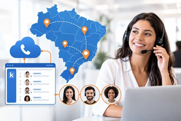 Telefonia IP com Kommo CRM e novos números por DDD no Brasil