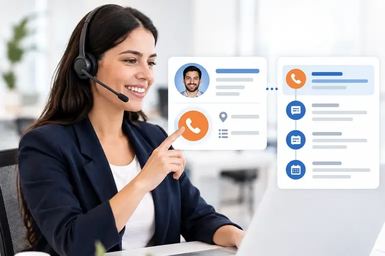 Click-to-Call no Kommo iniciado pelo card do lead