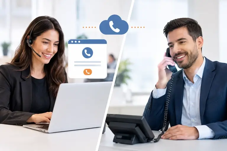 Telefonia para Meetime por navegador ou Perna A e Perna B
