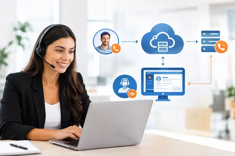 Fluxo técnico da Integração de Chamadas com Meetime