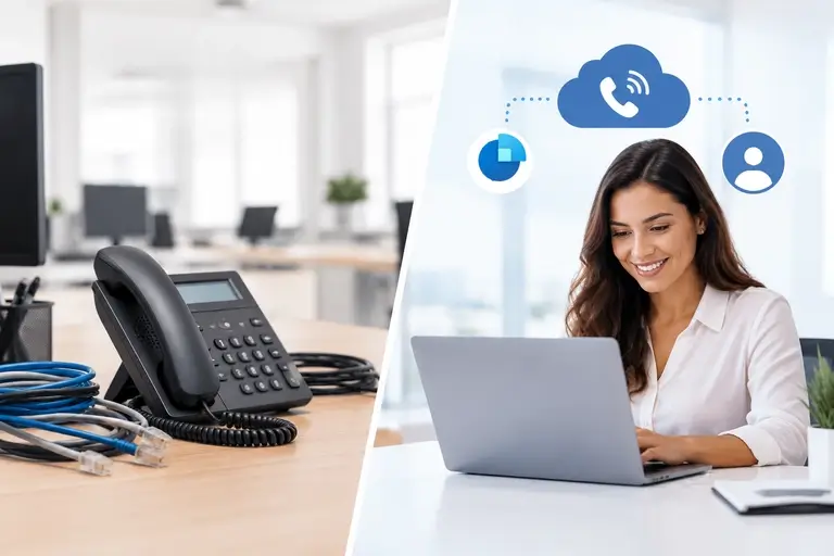 Comparação entre telefonia tradicional e Integração CTI para Dynamics 365 Sales
