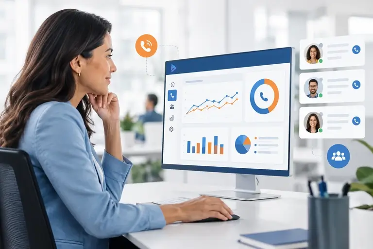 Registro de Chamadas no Dynamics 365 analisado em dashboard comercial