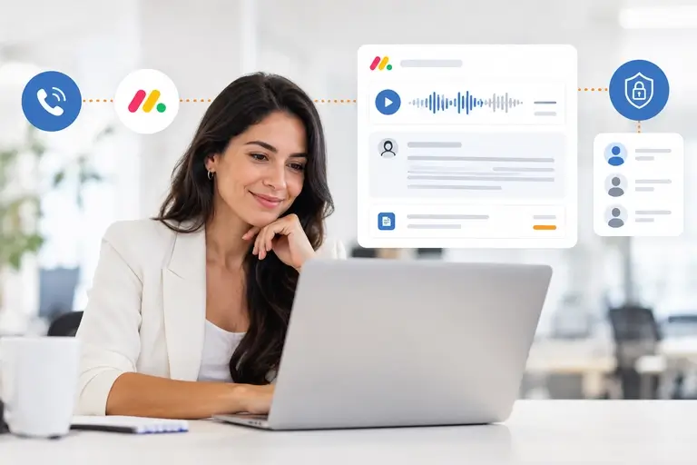 Integração de Chamadas com Monday CRM para gravação e transcrição