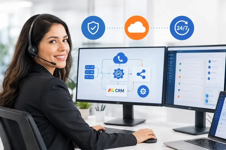 CTI para Monday Sales CRM conectando API, webhooks e automações