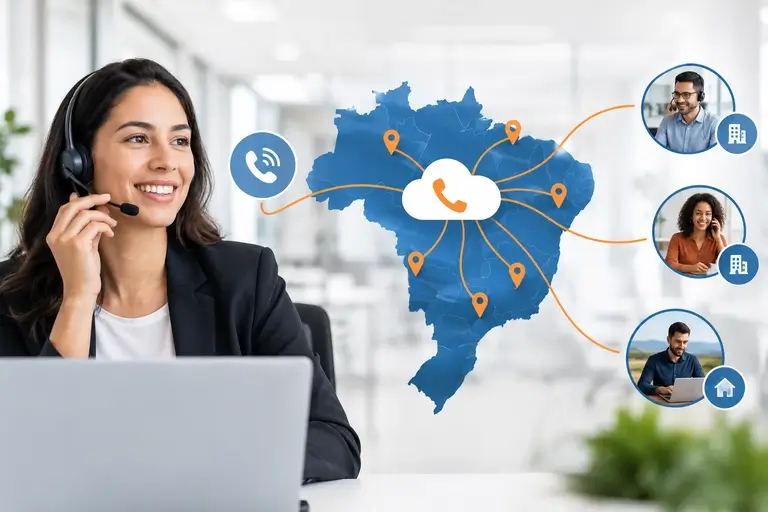 Telefonia IP com Monday CRM e números empresariais em DDDs do Brasil