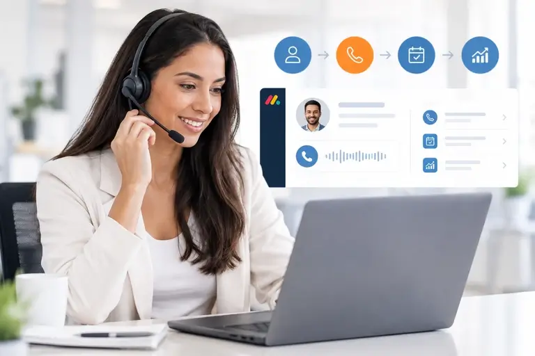 Telefonia para Monday Sales CRM conectando chamada e tarefa comercial