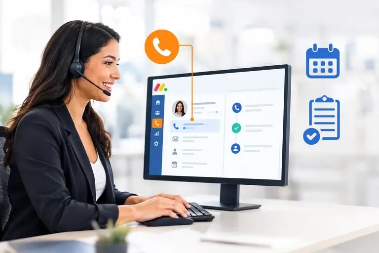 Telefonia para Monday Sales CRM reduzindo tarefas manuais de vendas
