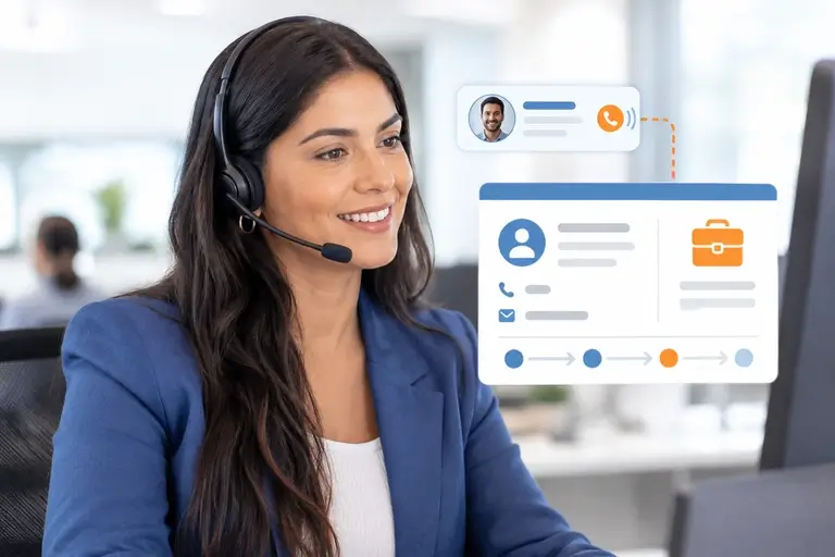 Chamadas pelo NectarCRM com contato e oportunidade identificados