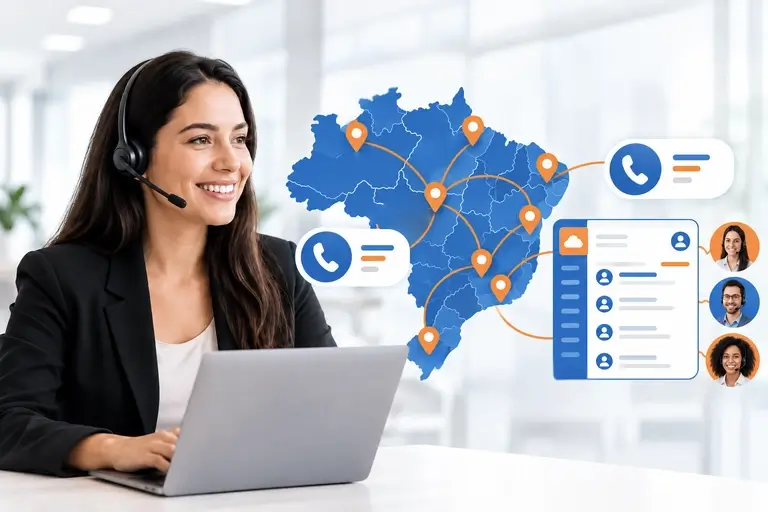 Telefonia IP com Nectar CRM conectando números em diferentes DDDs