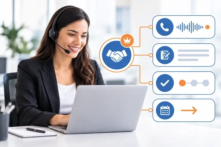 Registro de Ligações no Oracle CX com notas e resultado após chamada