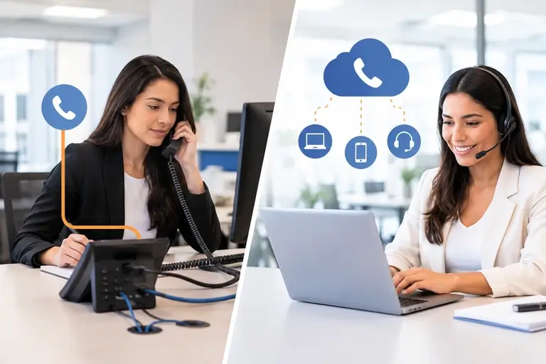 Comparação entre Integração CTI para Oracle CX Sales e telefonia separada