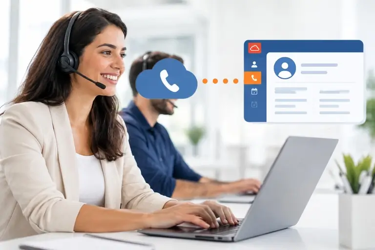 Equipe usando Telefonia para Oracle CX Sales para reduzir tarefas manuais